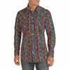 Rock & Roll Cowboy Men's Long Sleeve Aztec Print Snap Shirt B2S1302 -Rock & Roll b2s1302