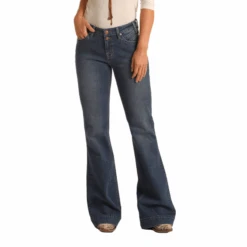 Rock & Roll Denim Juniors Medium Wash Trouser Jeans W8M3517