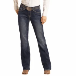 Rock & Roll Denim® Ladies Cheetah Dark Wash Vintage Jeans RRWD4RR0KM -Rock & Roll kmfront