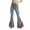 Rock & Roll Denim Ladies Americana Bargain Button Bell Jeans RRWD7PRZU5 -Rock & Roll patns
