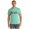 Rock & Roll Denim Men's Cowboy Scene Turquoise Graphic T-ShirtRRUT21R12K-86 -Rock & Roll rrut21r12k