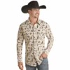 Rock & Roll Men's Aztec Poplin Rodeo Print Snap Shirt RRMSOSRZ11-12 -Rock & Roll rz11 12